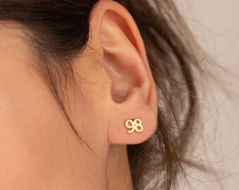 Custom Number Stud Earrings | Lucky Number, Sport Jewelry
