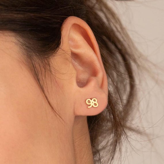 Custom Number Stud Earrings | Lucky Number, Sport Jewelry