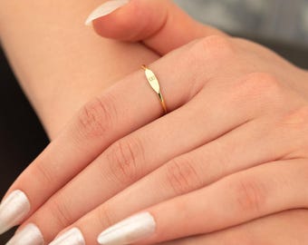 Custom Initial Signet Ring: 14k Gold or Sterling Silver Engraved Ring
