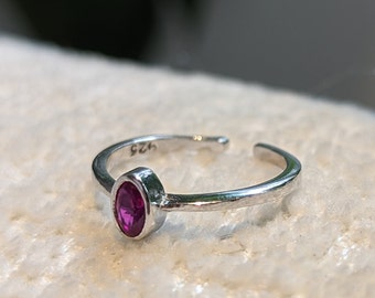 Pink Tourmaline Ring | Knuckle rings | Pink sapphire ring | Simple ring | Pinky ring | Pink sapphire ring | Open-ended ring | Pink CZ Ring