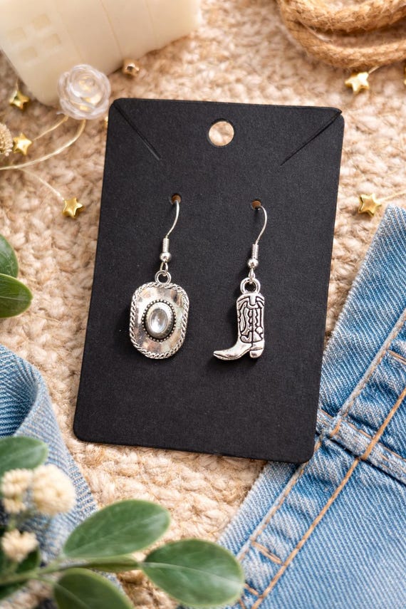 Cowgirl Earrings | Cowboy Boot & Hat Earrings | Country Concert Jewellery | Western Festival Accessories | Gift for Her | Nashville