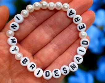 In My Bridesmaid Era Handmade Bracelet | Hen Party Gift | Bridesmaid Proposal & Bridesmaid Box | Wedding Favour | Personalised | Team Bride