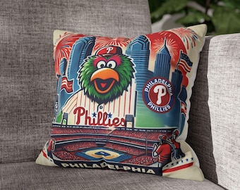 Philadelphia Phillies Baseball Pillowcase, MLB Fan Gift, Sports Decor, Baseball MLB Pillow, Unique Sports Throw Pillow, Baseball, Dorm Decor