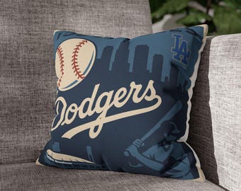 Los Angeles Dodgers Baseball Pillowcase, Sports Decor, MLB Gift, Baseball Decor, Sports Fan Gift, LA Dodgers, Baseball Pillow, Dorm Decor