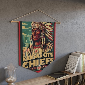 Pennant Flag, Kansas City Chiefs, Superbowl, Sports Fan, Man Cave, NFL Decor, Gift for Football Lover, Wall Hanging Gift, Sports Room Decor