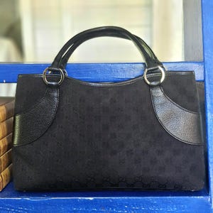 Retro Black Gucci Canvas Purse