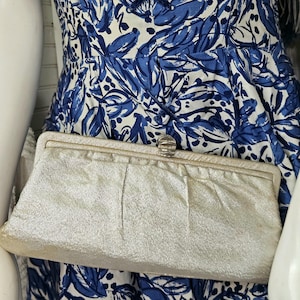 Vintage 1950s After Five Silver Clutch Purse