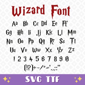 Potter lettertype SVG TTF, wizard lettertype SVG, magische lettertype, Potter alfabet SVG, Potter letters SVG digitale Instant Download