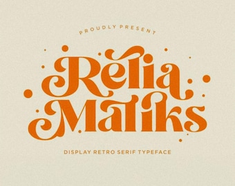 Retro Font - Groovy Font, Modern Font, Hippie Font, 70s Font, Cricut Fonts, Procreate Fonts, Fonts for Cricut, swirls, glyphs,