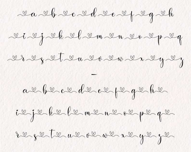Annie Script Font, Calligraphy Font, Heart Font, Font With Tails ...