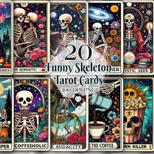 Funny Skeleton Tarot Cards Bundle - Skeleton Tarot PNG, Sublimation, Instant Download, Tarot Cards PNG, Funny Tarot PNG, Sarcasting Png
