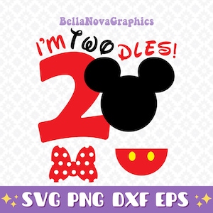 Ich bin Twodles svg, png, dxf, eps, Geburtstag svg, Digital Download, Feier svg, Zwei svg, Polka dot bow svg