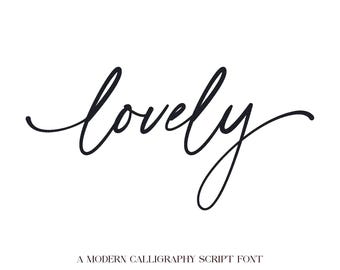 Lovely calligraphy Font with Tails, Wedding Font, Cursive font, Calligraphy Letters, Cursive Script Font, Cricut font, Silhouette