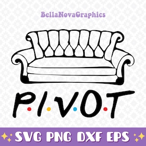 Pivot SVG, Freunde Couch svg, png, dxf, eps, Couch svg, Digital Download, Couch Kontur svg