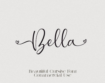 Beautiful Calligraphy Font with Hearts, Wedding Font, Cursive font, Calligraphy Letters, Cursive Script Font, Cricut font, Silhouette
