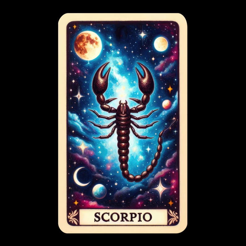 12 Zodiac Tarot Cards Bundle - Zodiac Tarot PNG, Sublimation, Instant Download, Tarot Cards PNG, Zodiac Tarot Clipart, Oracle Card image 5