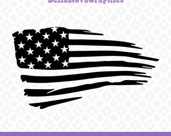 Distressed American Flag SVG PNG