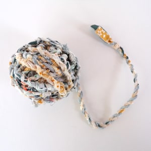 Handmade Fabric Twine - Twisted Fiber Art Cord, Repurposed 100% Cotton Boho Rag Rope, Banner Bunting String, Bouquet Wrap - Cute Multi-Color