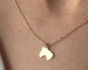 Horse Necklace · 14K Gold Plated · 925K Sterling Silver · Stallion Pendant · Knight Necklace · Animal Necklace · Unisex Jewelry