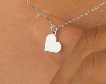Gold Plated Sterling Silver Heart Necklace Unisex Love Pendant