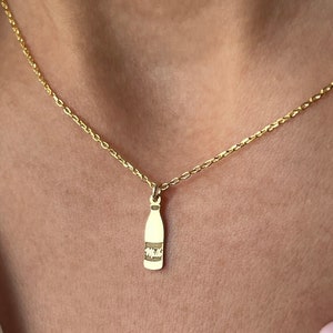 Melkketting · 14 kt verguld · 925 kt sterlingzilver · Melkzuurketting · Drankketting · Gezonde ketting · Uniseks sieraden