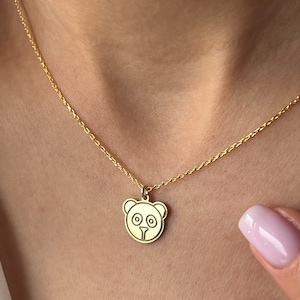 Panda Necklace · 14K Gold Plated · 925K Sterling Silver · Panda Pendant · Minimalist Necklace · Animal Necklace · Unisex Jewelry