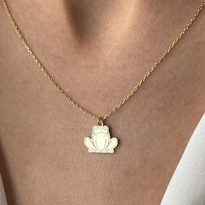 14K Gold Plated Frog Necklace Sterling Silver Animal Pendant