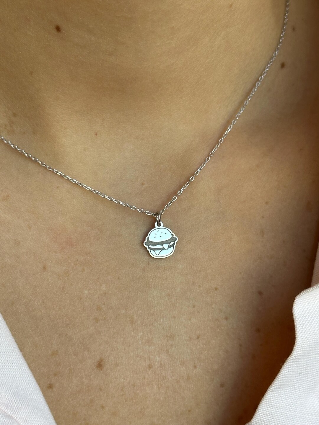 Hamburger Necklace · 14K Gold Plated · 925K Sterling Silver