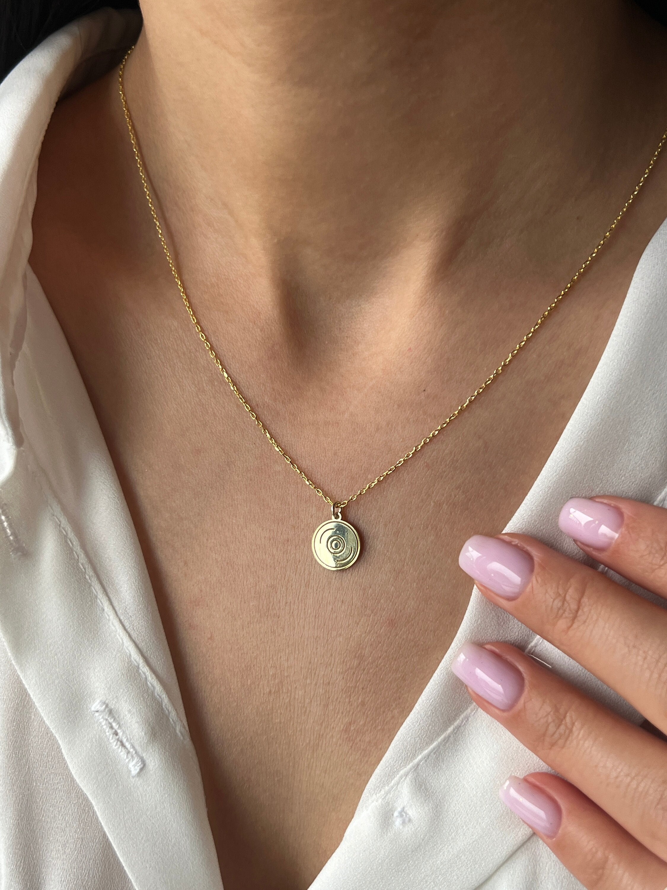 Gold Plated CD Necklace 925K Sterling Silver Compact Disc Pendant - Etsy