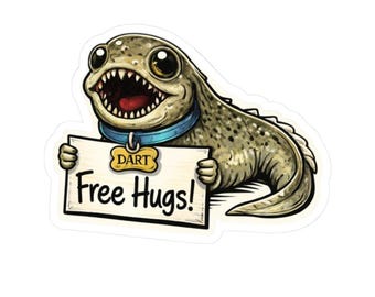 Demogorgon Dart Holding Free Hugs Sign sticker Stranger | Kiss-Cut Stickers