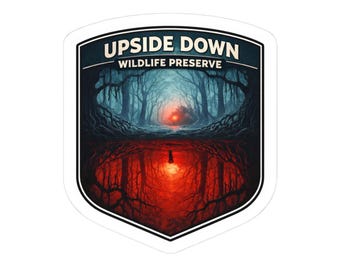 Upside Down Wildlife Preserve sticker stranger sticker | kiss-cut sticker
