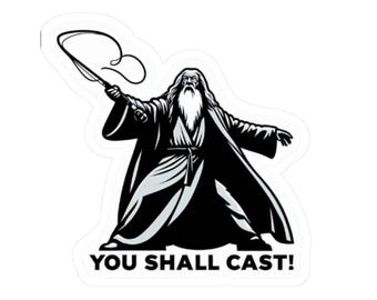Gandalf Fly Fishing Sticker: Magical Wizard Laptop Decal