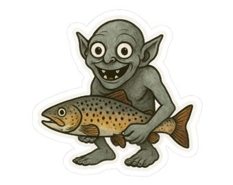 Gollum Fly Fishing Sticker: Funny Vinyl Decal