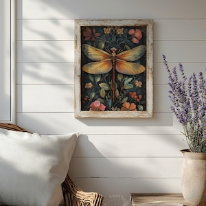 William Morris Dragonfly, Botanical Prints, William Morris Prints, Exhibition Posters, Dragonfly Print, William Morris Gift Idea, Wall Art