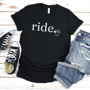 Ride Happy T-shirt | Bike Tee shirt | Funny Bicycle Shirt | Biker Gift | Cycling Lover TShirt | Cyclist Gift | Biking Gift for Him or Her