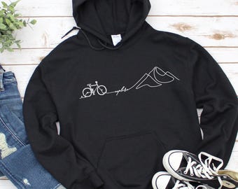 Explore-fietshoodie: uniseks fietssweater, buiten