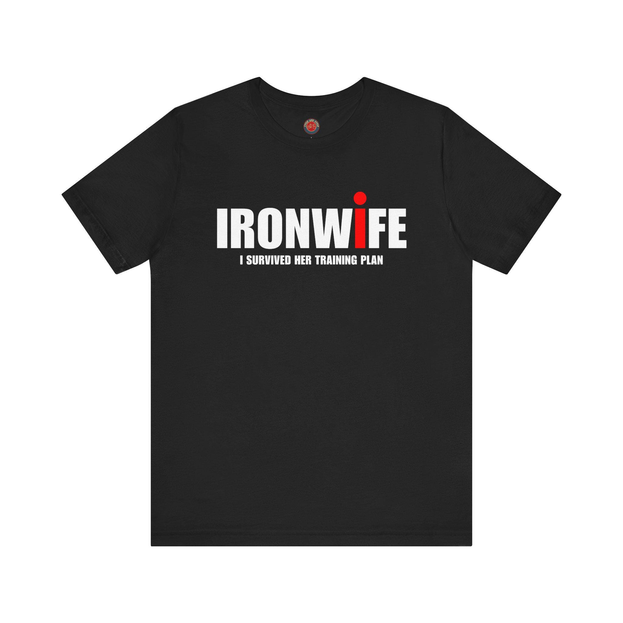 Ironwife Triathlon Pride Apparel T Shirt | Triathlon Support | Gift for Triathlete | Swim Bike Run Top | Funny Triathlon T-Shirt | Tri Humor