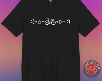 Bicycle Happiness Formula Tee: Funny Math Cycling Shirt