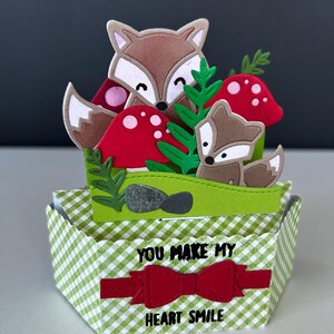 Tarjeta de San Valentín desplegable con forma de zorro