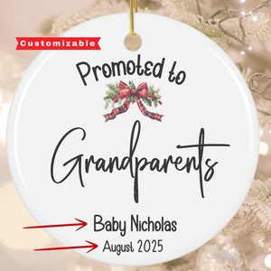 Promoted to Grandparents Christmas Ornament, Pregnancy Announcement Ornament, Baby Reveal to Grandparents, 1st Christmas Grandparents Gift