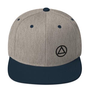 Circle Triangle AA Logo Off-center Offset Black 12-step Sober Rehab Recovery Modern Snapback Hat