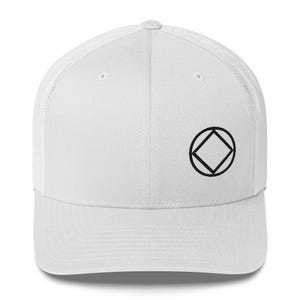 Circle Diamond NA Symbol Offset Black 12-step Rehab Recovery Mesh Retro Hat