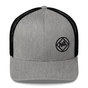 Circle Diamond NA Offset Black 3D Puff Embroidery 12-step Rehab Recovery Mesh Retro Hat