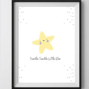 Twinkle Twinkle Little Star, nursery wall art print (Digital Print)