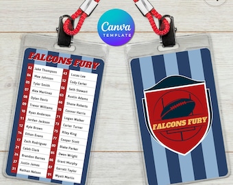 Editable Team Roster Card Template: Sports Team Canva Design