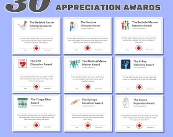Funny Medical Staff Appreciation Award Certificates: Printable Canva Template (PDF)