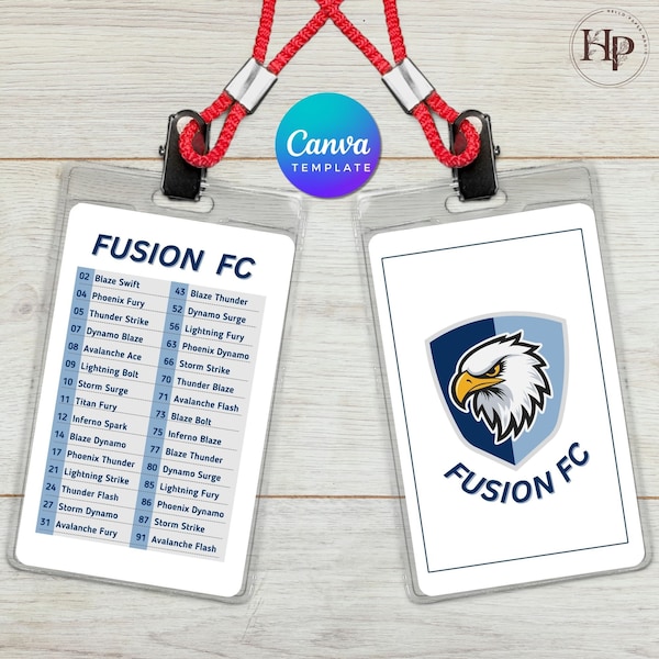 Team Roster Card Template, Editable Team Roster Card, Team Roster Card for Sport Team or any Team, Canva Template