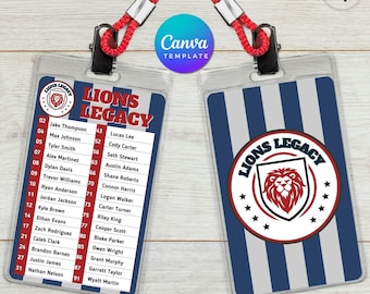 Editable Team Roster Card Template: Canva Sport Team Design (4x6 & 3x5) (PDF)