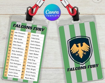 Editable Team Roster Card Template: Canva Sport Team Design (Digital Download)