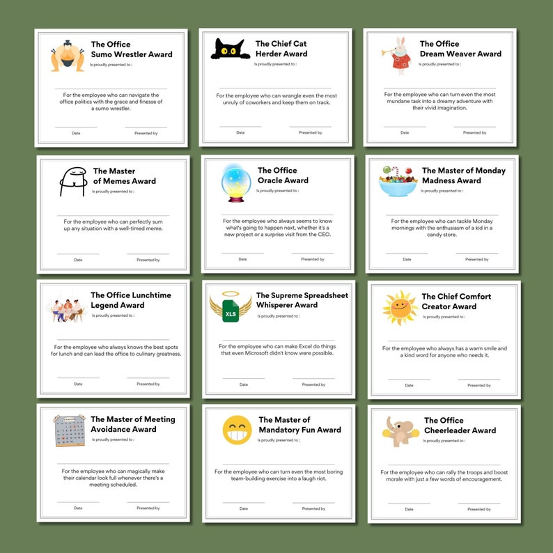Funny Employee Appreciation Award Certificate,printable PDF, Editable ...